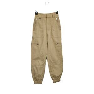 Aritzia Tna Womens Pants Cargo Jogger Cotton Twill Utility Pockets Tan Size XS